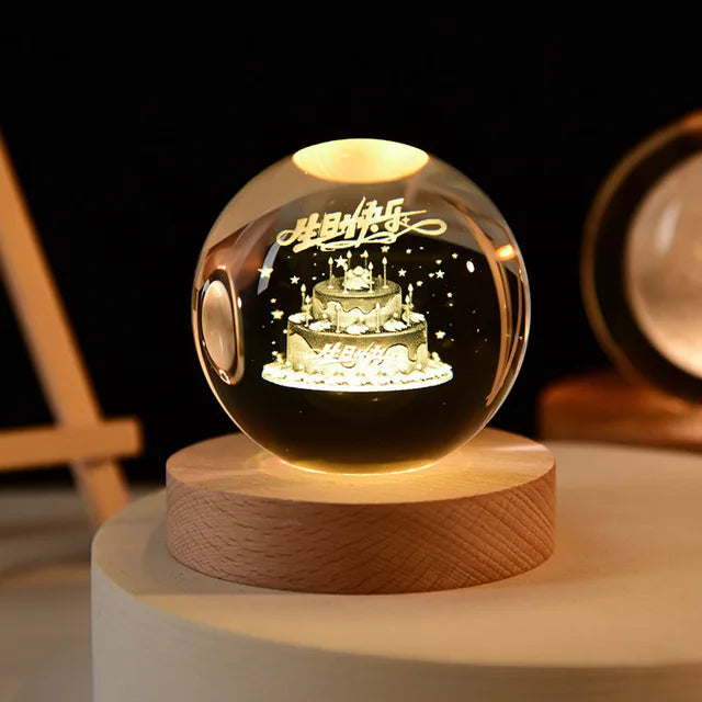 3D Crystal Ball Night Light